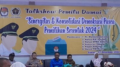 Pj Wali Kota Sabang Buka Talkshow Pemilu Damai