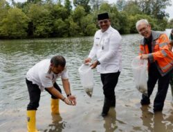 Dukung Pertambangan Berwawasan Lingkungan, Pj Gubernur Safrizal Lepas Bibit Ikan dan Tanam Pohon di Lhoknga