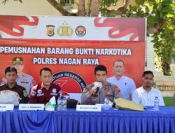 Polres Nagan Raya Musnahkan Barang Bukti Narkotika