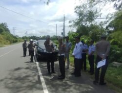 Subditkamsel Ditlantas Polda Aceh Tinjau Lokasi Rawan Laka di Aceh Jaya