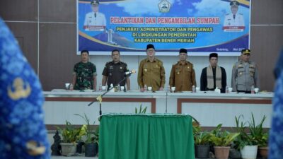 Bupati Tagore Abubakar Lantik 98 Orang Penjabat Bener Meriah