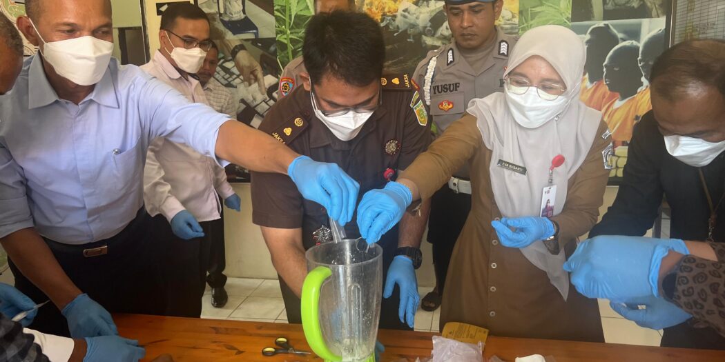 Polres Lhokseumawe Musnahkan 107,56 Gram Sabu