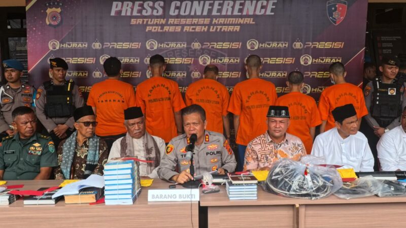 Diduga Sebar Ajaran Menyimpang, Enam Pria Diamankan Polres Aceh Utara