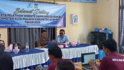 Diskominfo Aceh Besar Latih Gampong Kelola Website di Kuta Malaka