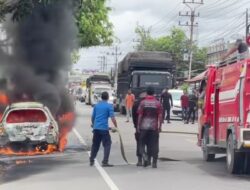 Honda Jazz Hangus Terbakar di Bireuen, Polisi Selidiki Penyebabnya