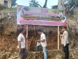 Polsek Sungai Mas Pasang Spanduk Larangan Tambang Ilegal