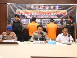 Konferensi Pers Tiga Kasus di Polres Aceh Singkil, Satu Tersangka Anak di Bawah Umur
