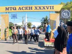 Kafilah Aceh Besar Ikut Meriahkan Pawai Ta’aruf MTQ ke-37 di Pidie Jaya