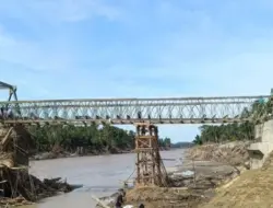 Pembangunan Jembatan Bailey di Awe Geutah Rampung