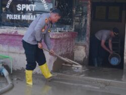 Mapolsek Muara Batu Dibersihkan Usai Terendam, Layanan Segera Pulih