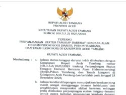 Status Tanggap Darurat Bencana Hidrometeorologi Aceh Tamiang Diperpanjang