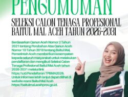 Seleksi Tenaga Profesional BMA Dibuka hingga 31 Januari