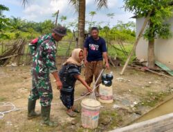 Koramil Manyak Payed Bangun Sumur Bor untuk Warga Terdampak Banjir