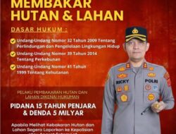 Kapolres Aceh Selatan Ajak Warga Laporkan Pembakaran Hutan