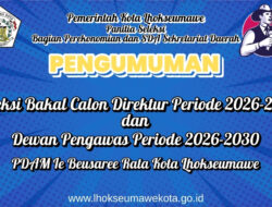 Seleksi Pimpinan PDAM Ie Beusaree Rata Resmi Dibuka