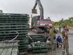 TNI Percepat Pembangunan Jembatan Bailey di Bener Meriah