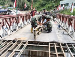 Kerusakan Jembatan Bailey Saat Lebaran Ditangani Cepat oleh Koramil