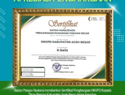 Aceh Besar Raih Penghargaan Keamanan Pangan