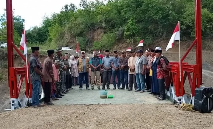 TNI Selesaikan Pembangunan Jembatan Bailey di Linge