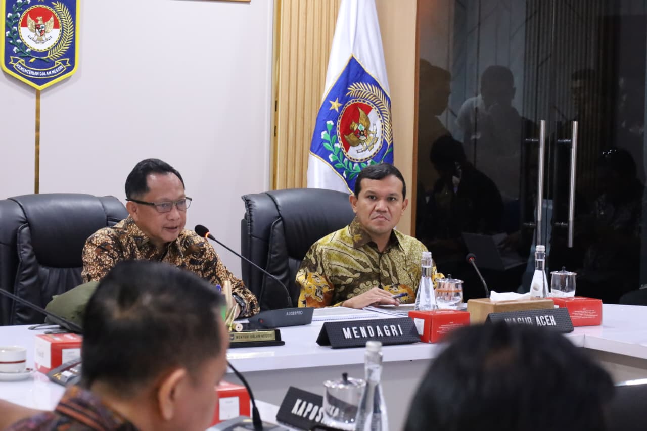 Wagub Aceh Bahas Fiskal dan Rehabilitasi Bersama Mendagri