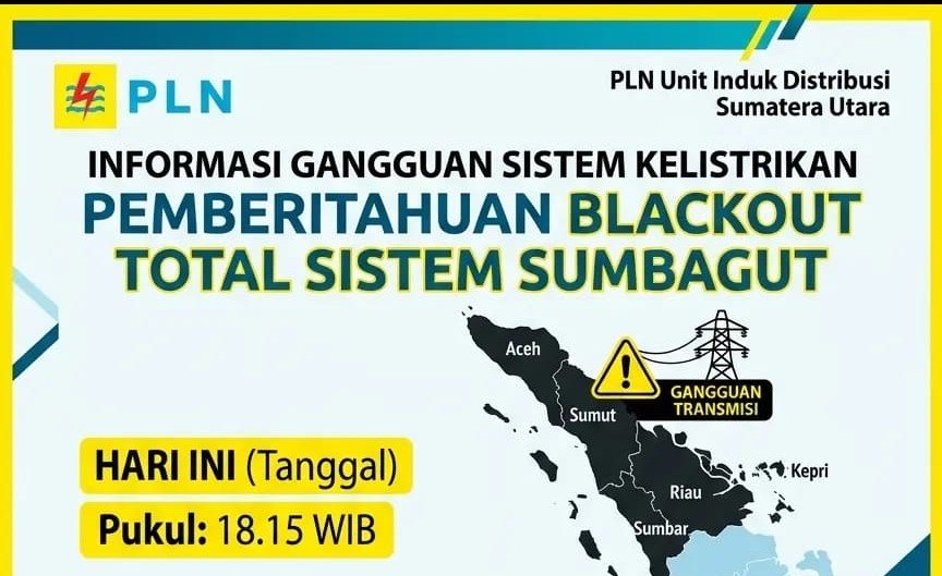 Pemulihan Blackout Sumatera Utara–Aceh Masih Berlangsung