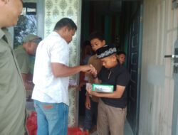 60 Anak Yatim di Karang Baru Terima Santunan dari Mandor Pembersihan Lumpur