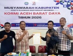 Rahmat Irfan Terpilih Aklamasi Jadi Ketua KORMI Abdya 2026-2030