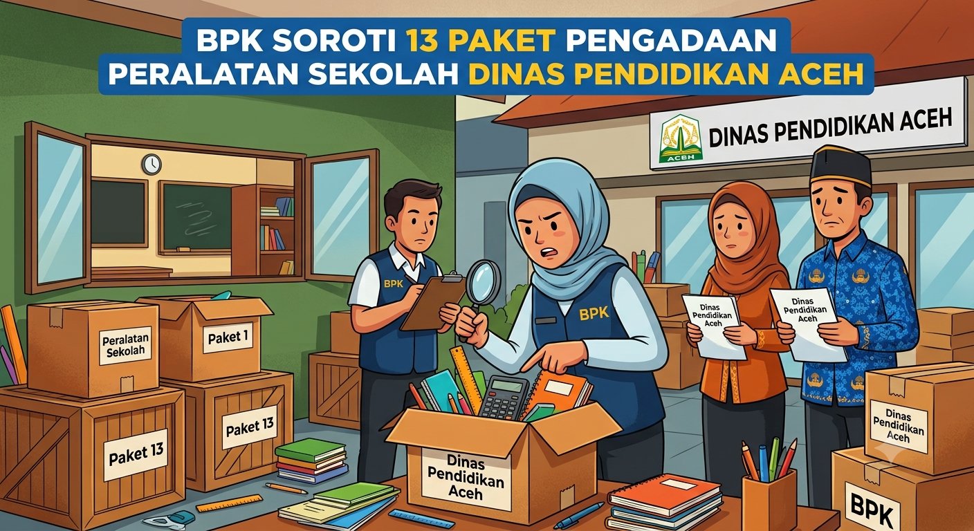 BPK Soroti 13 Paket Pengadaan Peralatan Sekolah di Disdik Aceh