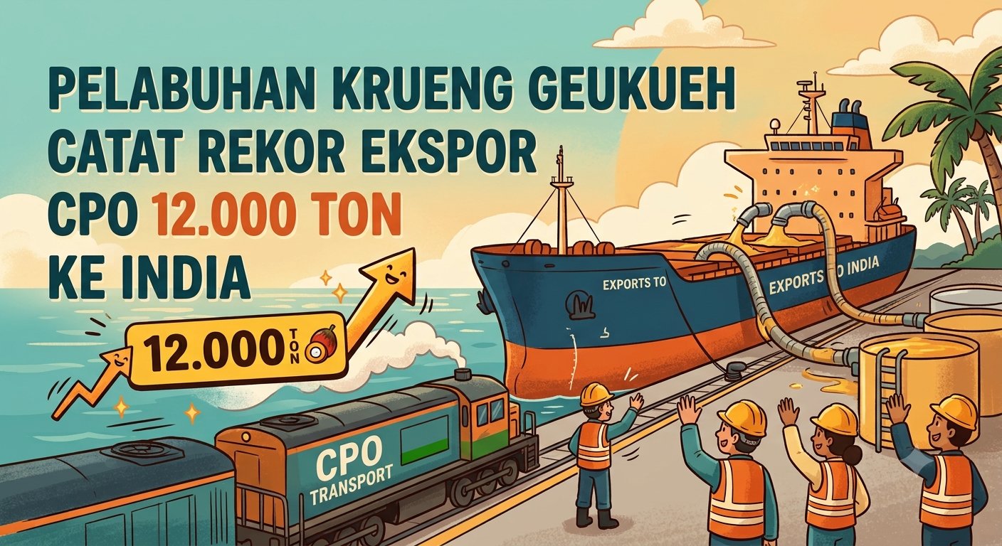 Pelabuhan Krueng Geukueh Catat Rekor Ekspor CPO 12.000 Ton ke India