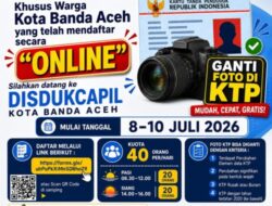 Layanan Ganti Foto KTP Banda Aceh Dibuka Tiga Hari, Pendaftaran Secara Online