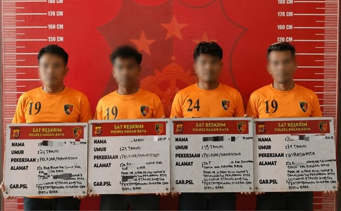 Polisi Tangkap 4 Penambang Emas Ilegal di Nagan Raya