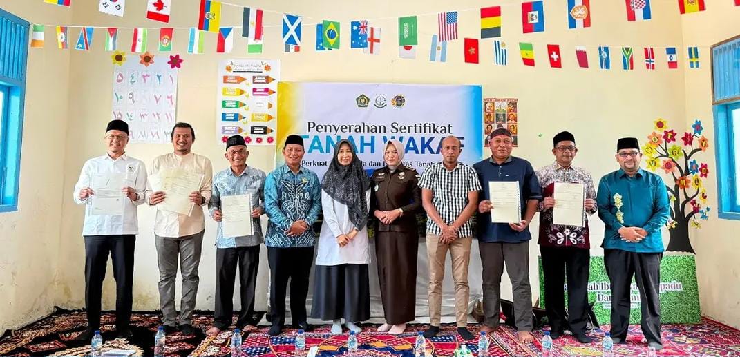 Tujuh Aset Wakaf di Abdya Resmi Bersertifikat, Kemenag Tekankan Kepastian Hukum