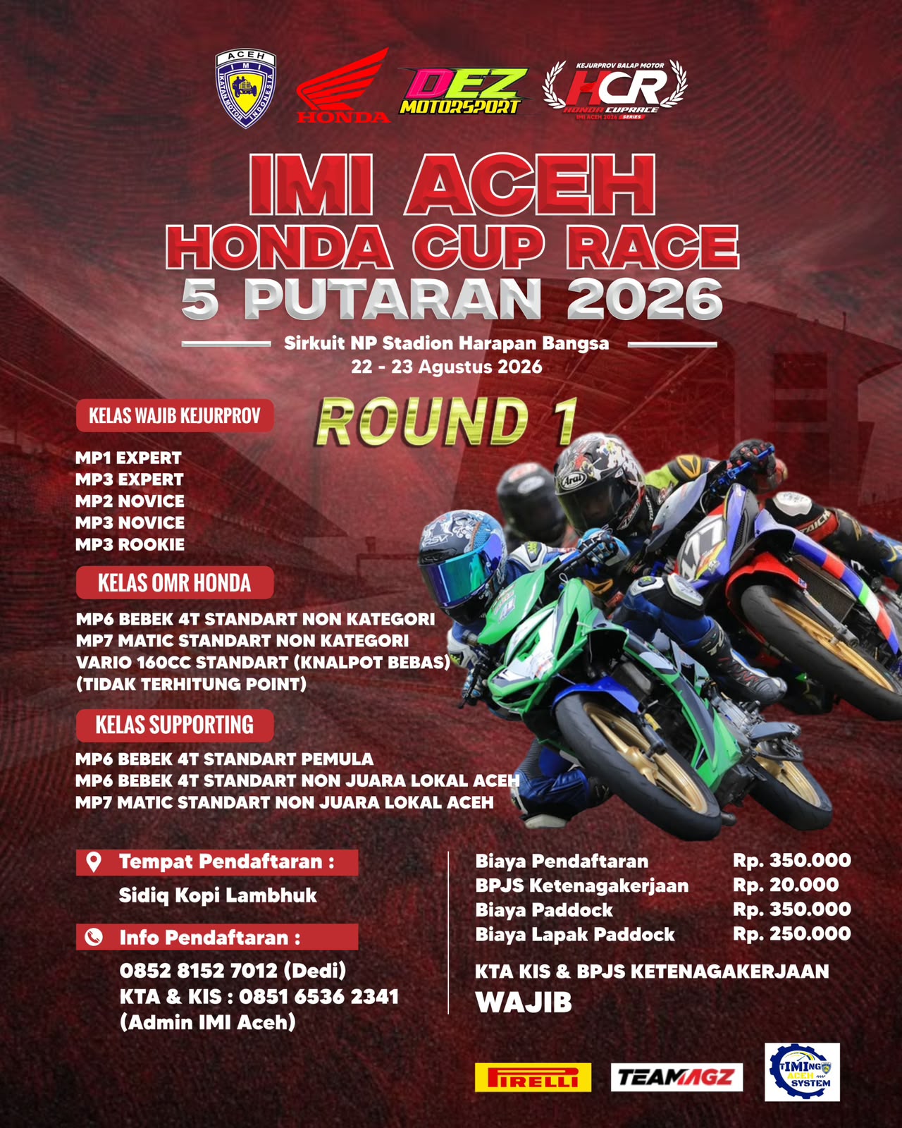 11 Kelas Dipertandingkan pada Honda Cup Race 2026 di Banda Aceh
