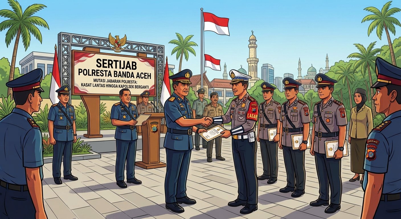 Mutasi Jajaran Polresta Banda Aceh: Kasat Lantas dan Sejumlah Kapolsek Berganti