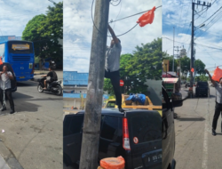 Kabel Jatuh Melintang di Jalan Cut Metia, Polisi Amankan Lokasi