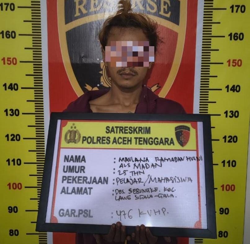 Diduga Curi Motor dengan Mencungkil Pintu Rumah, Pria di Aceh Tenggara Ditangkap