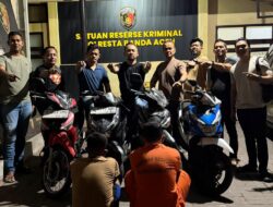 Dijual hingga Aceh Jaya, Tiga Motor Curian Berhasil Diungkap Polisi