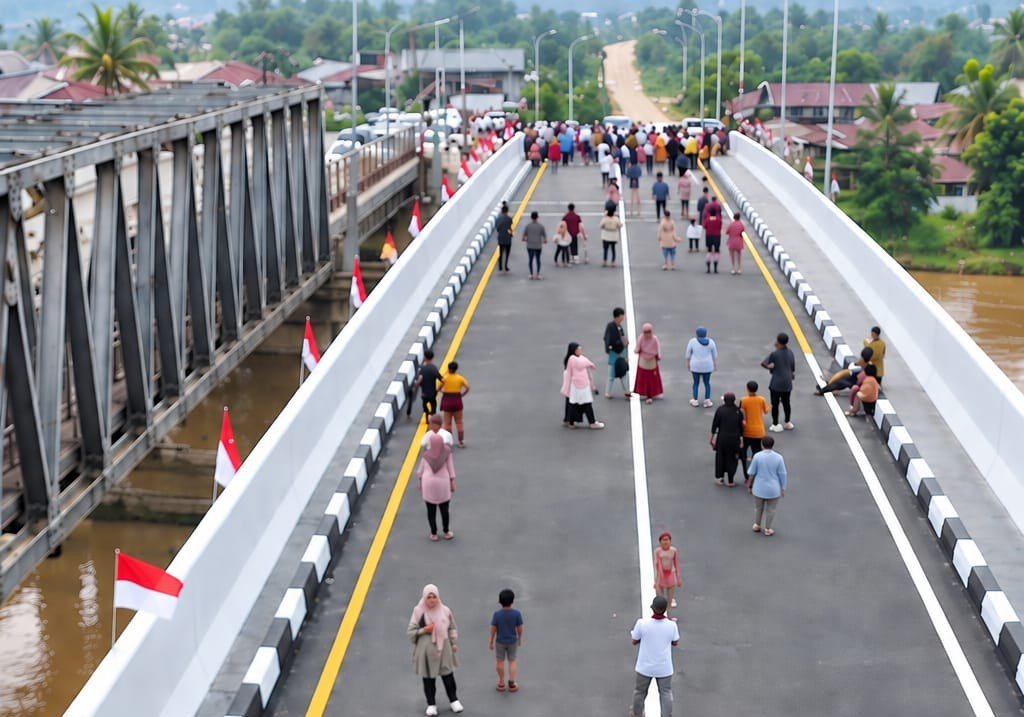 Setelah Terputus akibat Banjir, Jembatan Krueng Tingkeum Dibuka