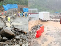 Curah Hujan Tinggi Tingkatkan Debit Sungai, Jalan di Wih Porak Terkikis